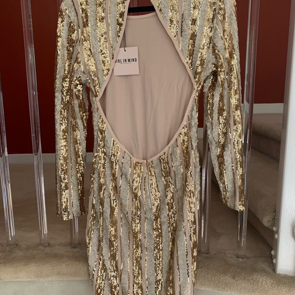ASOS - NWT Open Back Sequin Mini Dress - Picture 3 of 7